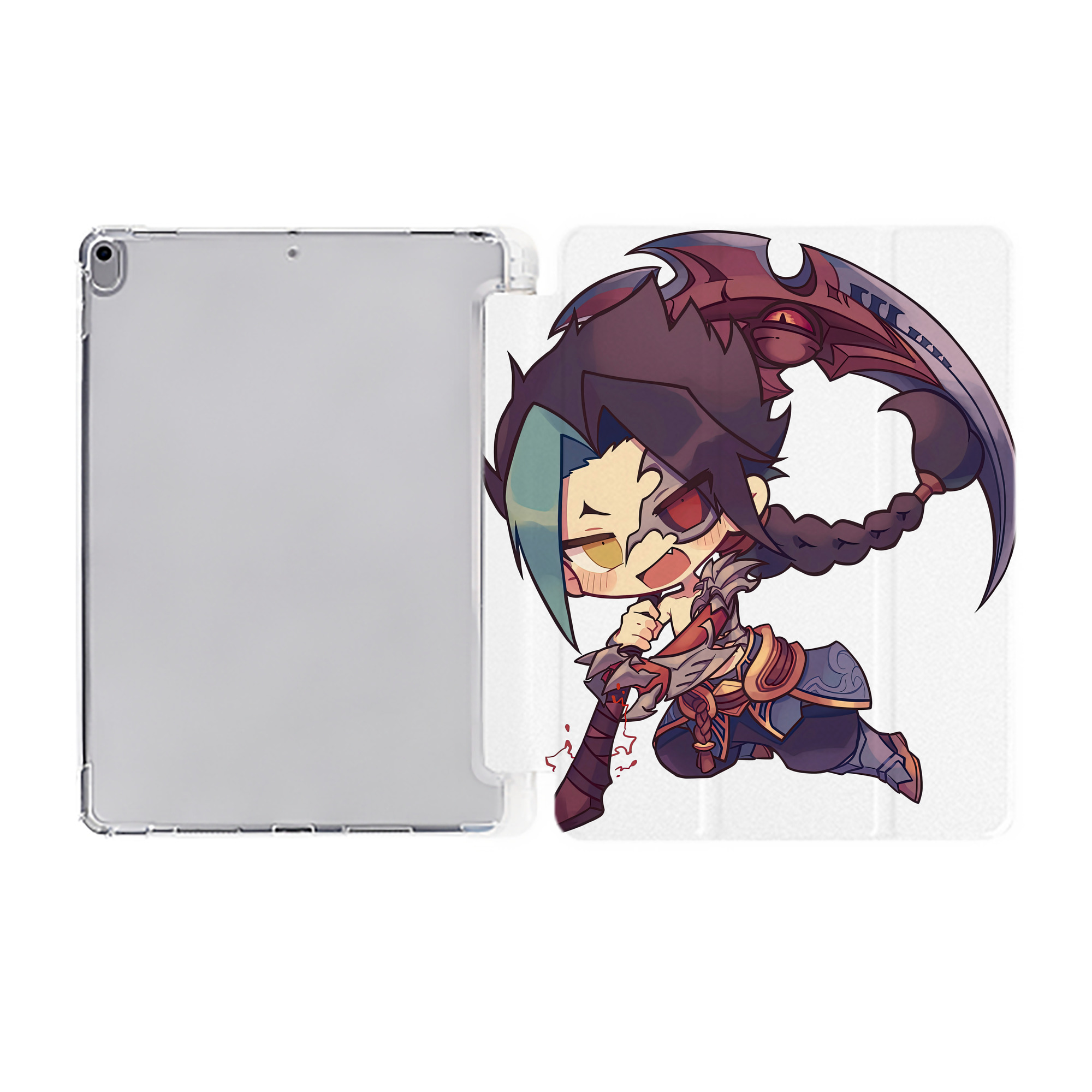 （画像用） リーグ・オブ・レジェンド League of Legends LOL IPad ケース ペン収納付き 三つ折りスタンド PUレザー×シリコン 対応機種9.5/10.5/10.9インチ